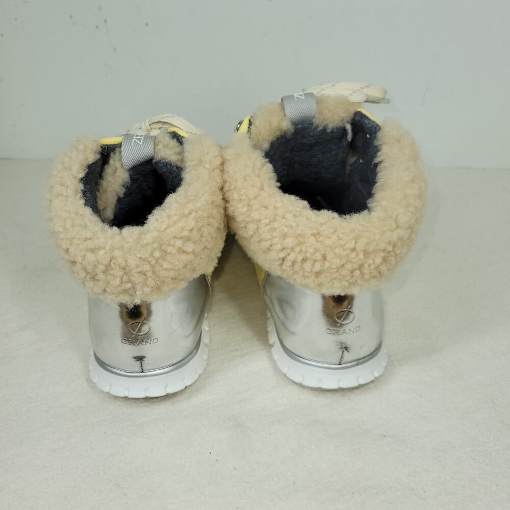 Cole Haan Boots Womens 8 B Cream Zerogrand Patent Leather Sherpa Waterproof - Picture 5 of 12